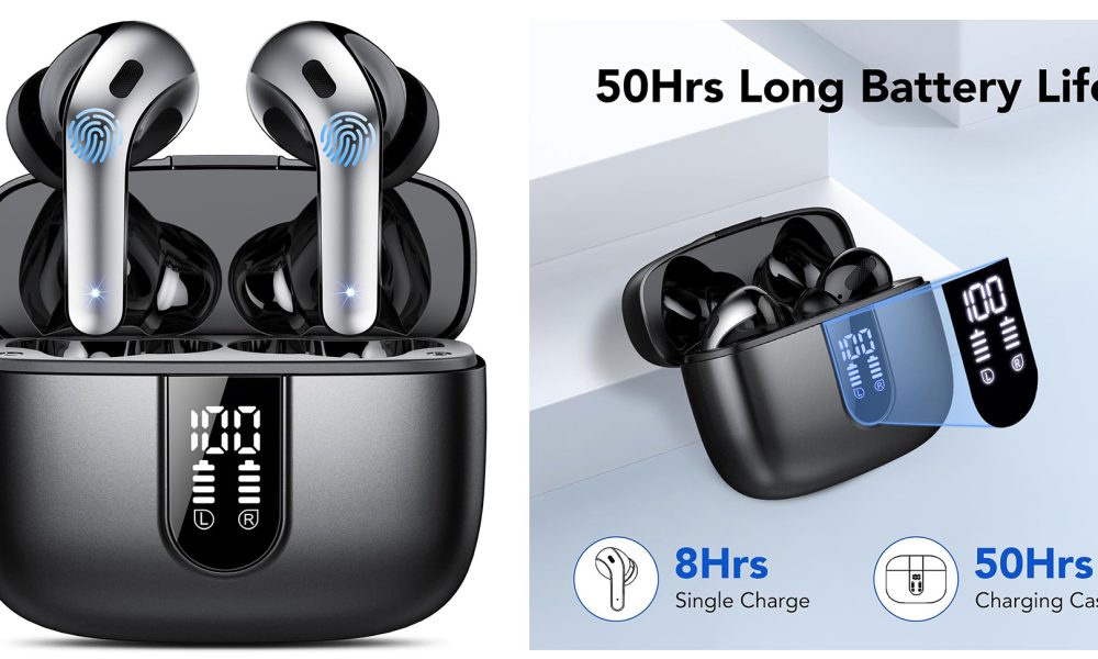 Wireless Bluetooth 5.3 with 50H Deep Bass & Noise Cancelling